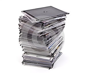 Pile of optical disc cases