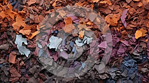 Vibrant Polychrome Terracotta Paper Scraps: A Textured Fusion Of Colors photo