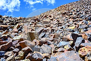 Pile of overburden from deep gold mine photo