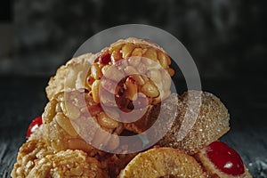 pile of panellets typical of Catalonia, Spain