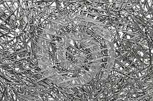 Pile of paper clips close up