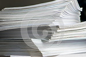 Pile of paper documents in the office
