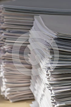 pile of paper documents in the office, paper trash, waste paper