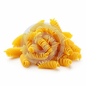 Yellow Pasta On White Background - A Modern Artistic Interpretation photo