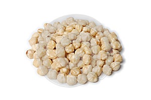 Pile of peeled (blanched) hazelnuts