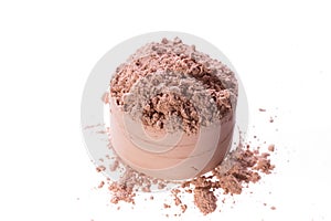 Pile of pink cosmetic clay on white