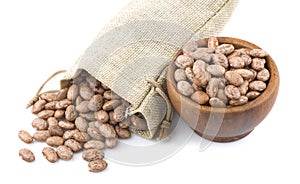 Pile of pinto beans isolated on white background