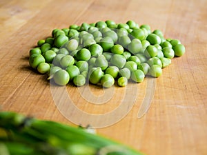Pile of podded peas