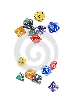 Pile of polyhedral dices isolated