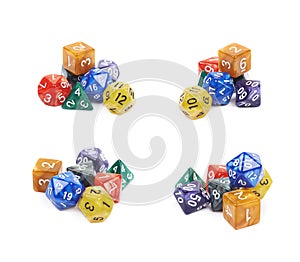 Pile of polyhedral dices isolated