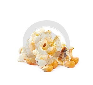 Pile of popcorn flakes isolated