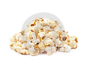 Pile of popcorn flakes isolated