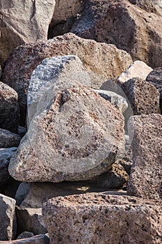 Pile of porous volcanic rocks