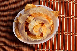 Pile potato chips