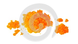 Pile of prawn shrimp egg isolated on white background. Ebiko