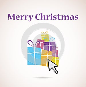 Pile of presents and christmas tree