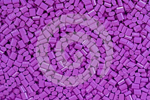 The pile of purple pigment material for injection process