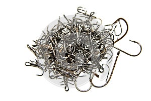 Pile of random fishing hooks