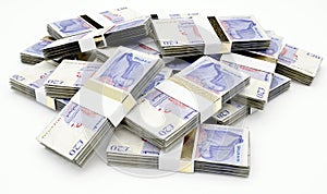 Scattered Banknote Stacks