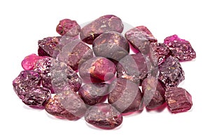 Pile of raw natural ruby
