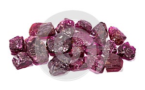 Pile of raw natural ruby