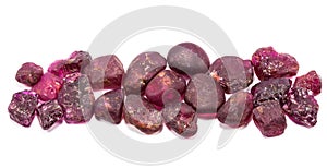 Pile of raw natural ruby
