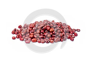 Pile of red beans Adzuki or japanese red bean isolated on white