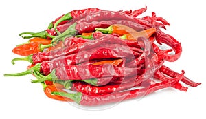 Pile of red hot chili peppers