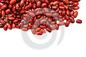 Pile of red kidney bean, canned beans isolated on white background