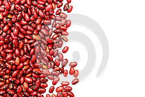 Pile of red kidney bean, canned beans isolated on white background