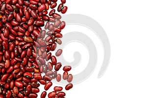 Pile of red kidney bean, canned beans isolated on white background