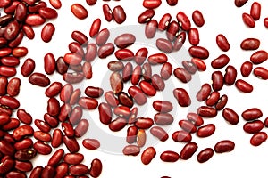Pile of red kidney bean, canned beans isolated on white background