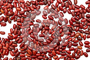 Pile of red kidney bean, canned beans isolated on white background