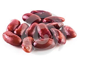 Pile of red kidney bean, canned beans isolated on white background, Red beans ready to eat