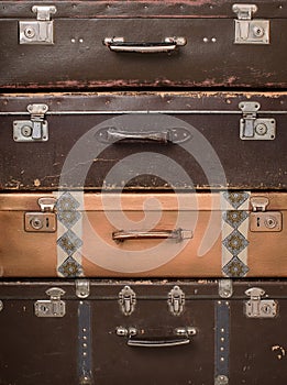 pile of retro suitcases