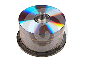 A pile of rewritable dvd's