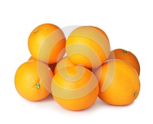 Pile of ripe oranges isolated