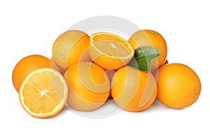 Pile of ripe oranges isolated