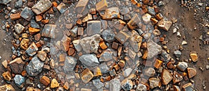 Pile of Rocks on Dirt Field