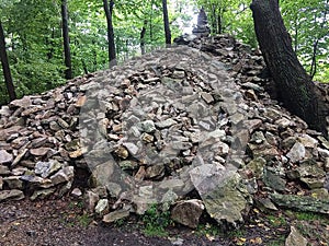 Pile of Rocks on Mountain Top