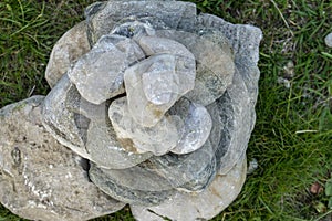 Pile of rocks stone in Bucegi mountains, Bucegi National Park, Romania. Zen concept