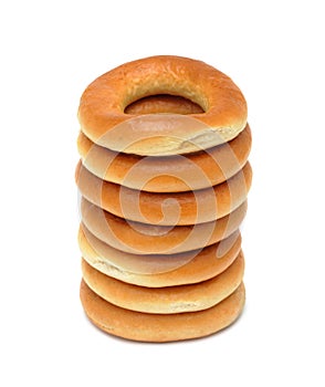 Pile of round cracknel, isolated