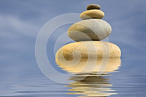 Pile of round stones - zen and health concept