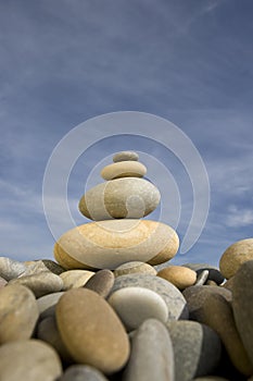 Pile of round stones - zen and spa concept