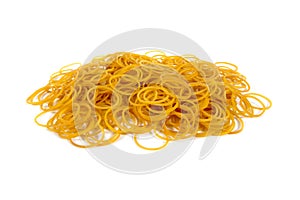 Pile of rubber bands isolated on white background