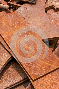 Pile of rusted scrap steel metal