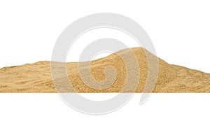 Pile sand dune isolated on white