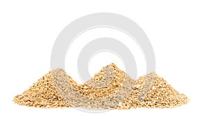 pile of sand rough and fine concept abstract desert beach hill mountain land path isolated on white background