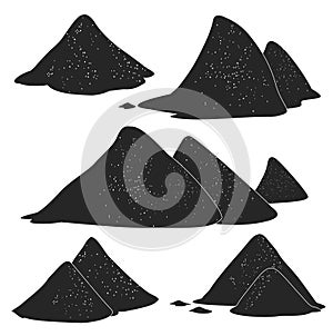 Pile of sand vector black set icon. Vector illustration sandy mound on white background. Isolated black set icon pile of sand