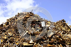 Pile of scrap metal photo